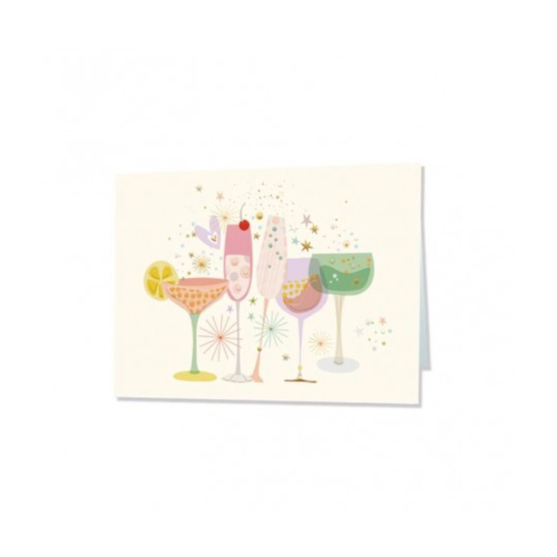 TARJETA FELICITACION COPAS COCTEL TURNOWSKI 47877 UNIDAD ARGU