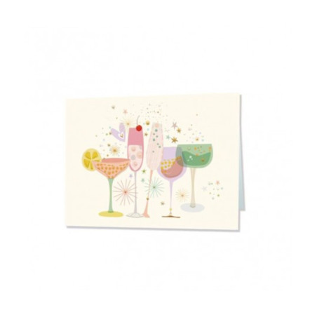 TARJETA FELICITACION COPAS COCTEL TURNOWSKI 47877 UNIDAD ARGU
