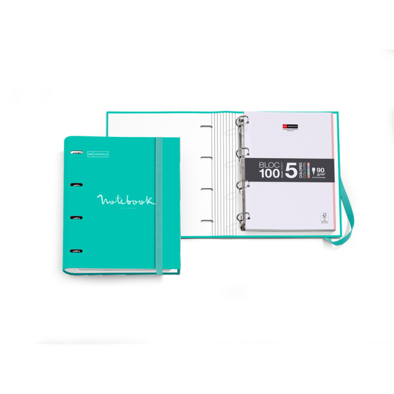 CARPEBLOC DEC RINGBOOK 4A A4 RECAMBIO MIQUELRIUS20 EMOTIONS TURQUESA 14686