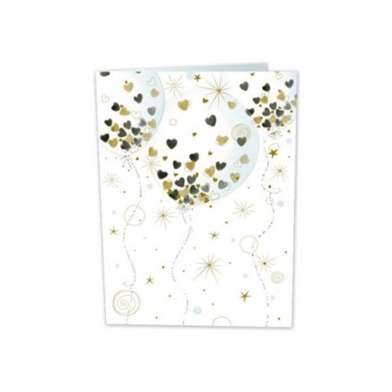 TARJETA FELICITACION GLOBOS CORAZONES TURNOWSKI 48351 UNIDAD ARGU