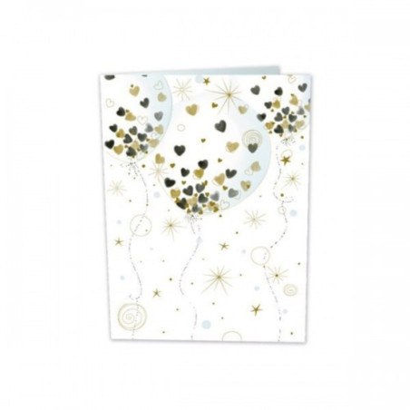 TARJETA FELICITACION GLOBOS CORAZONES TURNOWSKI 48351 UNIDAD ARGU