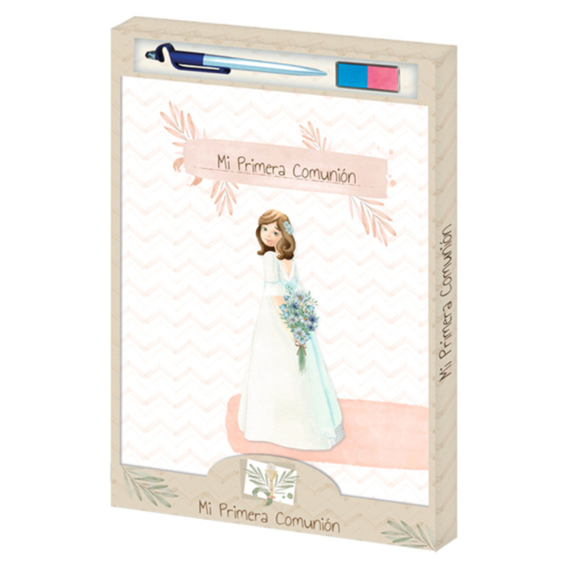 LIBRO COMUNION ARGU IMITACION NIÑA + BOLÍGRAFO + TAMPÓN 48680