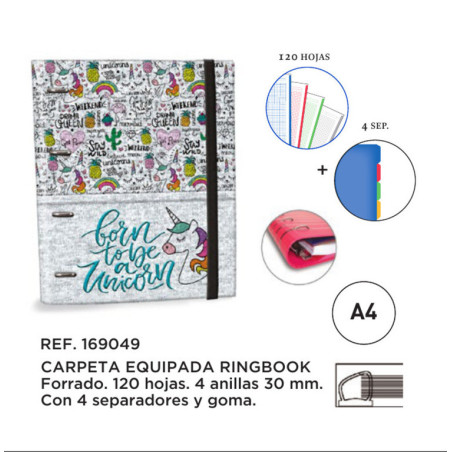 CARPEBLOC DEC RINGBOOK 4A A4 RECAMBIO SENFORT19 KATACRAK UNICORN 169049