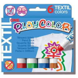 TEMPERA SOLIDA TEXTIL ONE 10G 6 UDS SURTIDO PLAYCOLOR