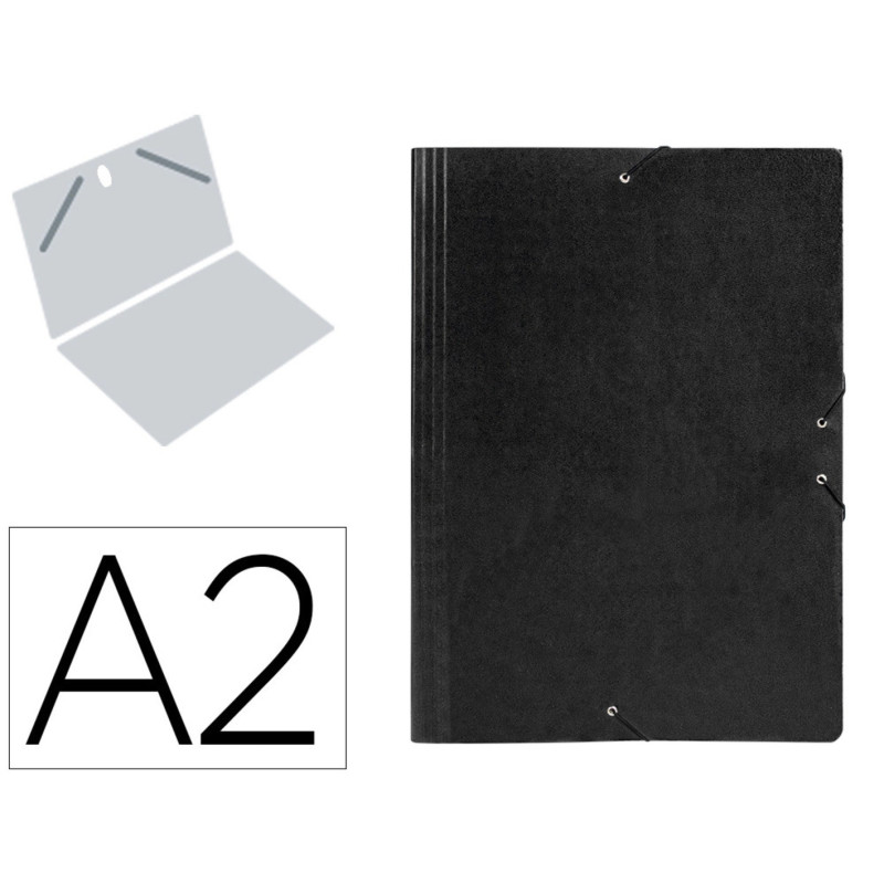 CARPETA DIBUJO GOMAS A-2 COLORES 52*70 NEGRA ESLA 8905
