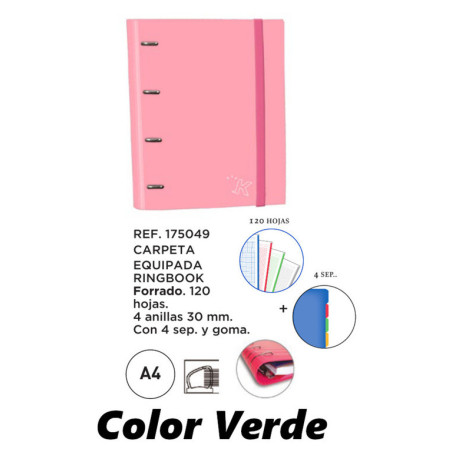 CARPEBLOC DEC RINGBOOK 4A A4 RECAMBIO VERDE SENFORT19 KATACRAK PASTEL 175049