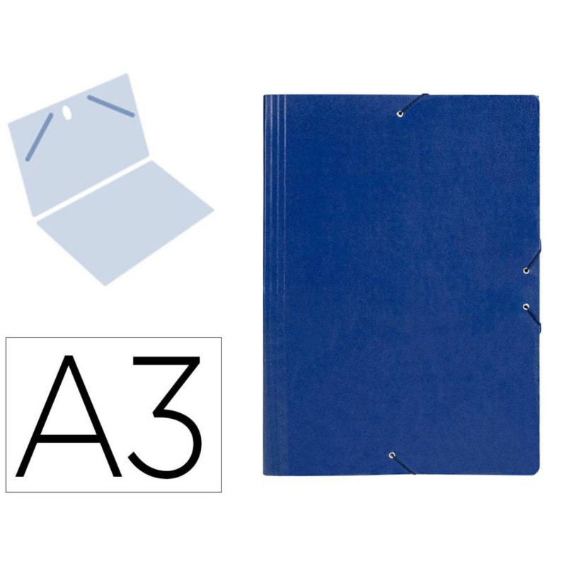 CARPETA DIBUJO GOMAS A-3 37*51 GOFRADO AZUL ESLA 8900