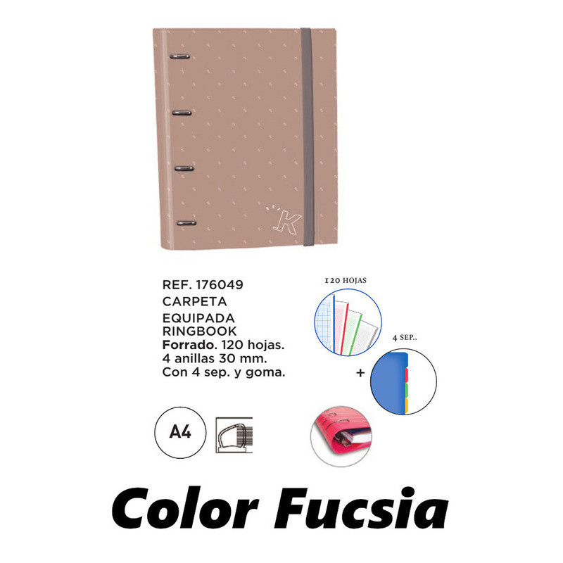CARPEBLOC DEC RINGBOOK 4A 30MM A4 RECAMBIO FUCSIA SENFORT19 KATACRAK UNICOLOR 176049