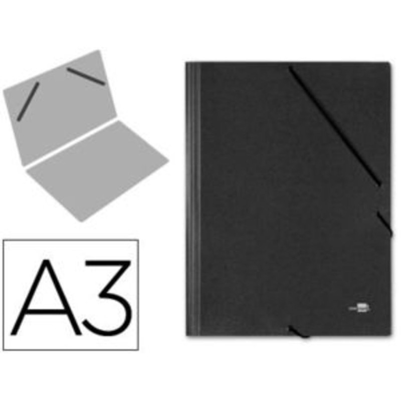CARPETA DIBUJO GOMAS A-3 37*51 GOFRADO NEGRO ESLA 8900