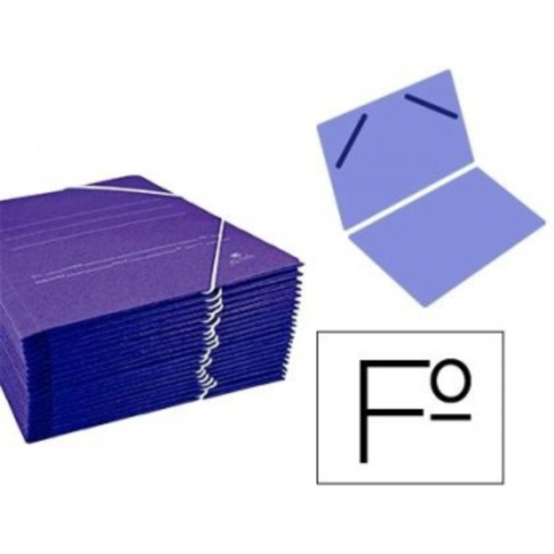 CARPETA GOMAS SENCILLA AZUL FL CARTON PTE 20U