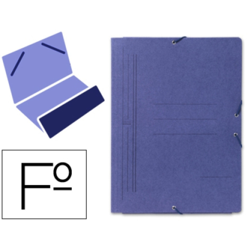 CARPETA GOMAS BOLSA AZUL FL CARTON PTE 20U ESLA