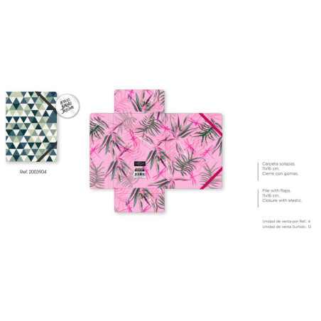 CARPETA SOLAPAS MINI 11*16 CM SENFORT18 WINTER PREMIUM 04-GREEN TRIANGLE 200390 04