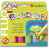 TEMPERA SOLIDA 10G 6 UDS COLORES FLUO ONE PLAYCOLOR DUNSA