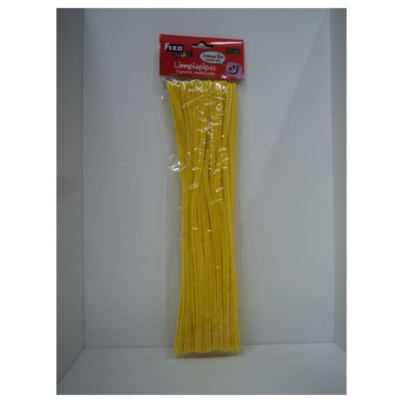 VARILLA LIMPIAPIPAS AMARILLO 30CM B/ 50U FIXO KIDS GRAFOPLAS 68013600