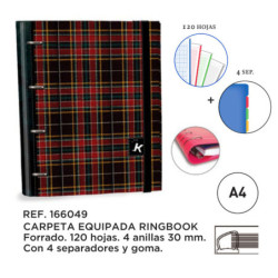 CARPEBLOC DEC RINGBOOK 4A A4 RECAMBIO SENFORT19 KATACRAK TARTAN 166049