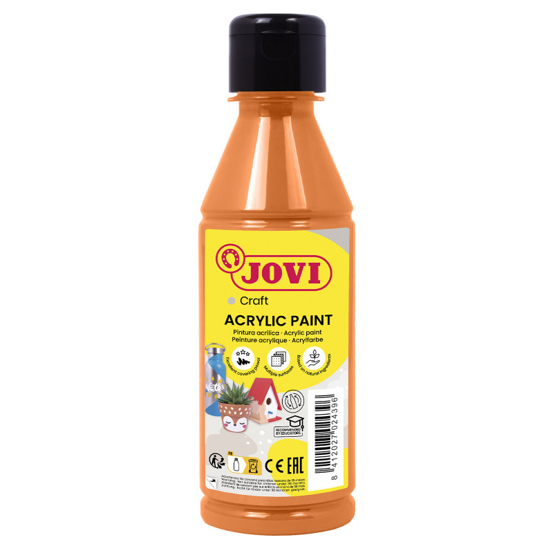 PINTURA MULTIUSOS JOVIDECOR BOTELLA 250 ML NARANJA 68006
