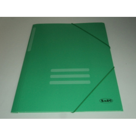 CARPETA GOMAS SOLAPAS FL SARO VERDE CARTON SATINADA 3002