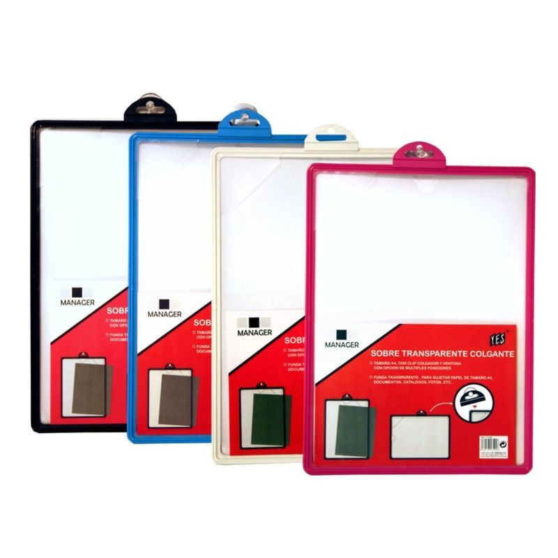 DOSSIER VENTANA A-4 YES PP TRANSPARENTE COLORES POESSA 318420 C/COLGADOR