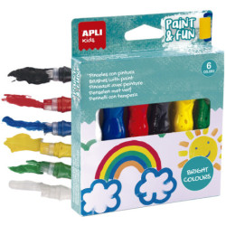 TEMPERAS COLORES BRILLANTES 6U APLI