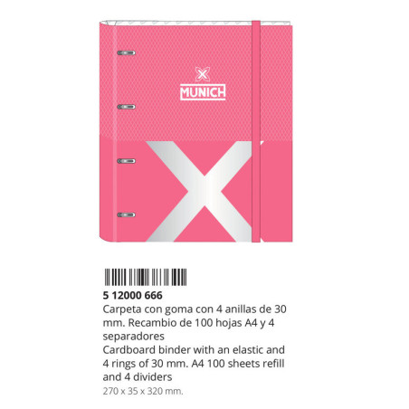 CARPEBLOC DEC A4 4A 30 C/RECAMBIO MUNICH "CORAL" SAFTA21 ENERO 512000666