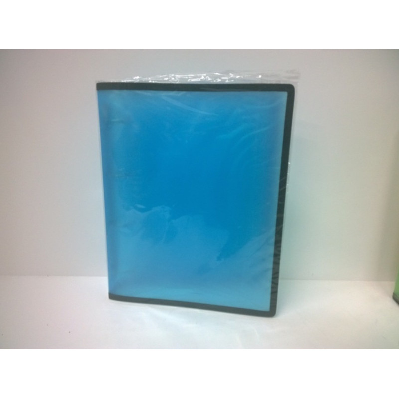 CARPETA PLAST. 4A 40MM FL PRYSE TRANSP. 41112 AZUL C/RIBETE ^