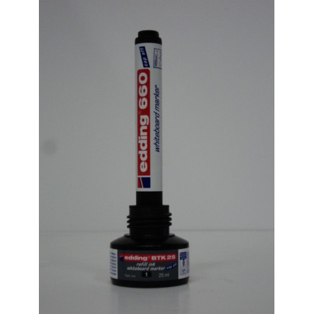 TINTA EDDING BTK-25 FRASCO 25 ML AUTO RELLENABLE PARA PIZARRA BLANCA COLOR NEGRO ^