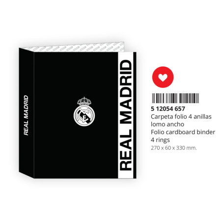 CARPETA F. 4 ANILLAS LOMO ANCHO REAL MADRID 1ª EQUIP. 20/21 512054657 33*27 SAFTA22