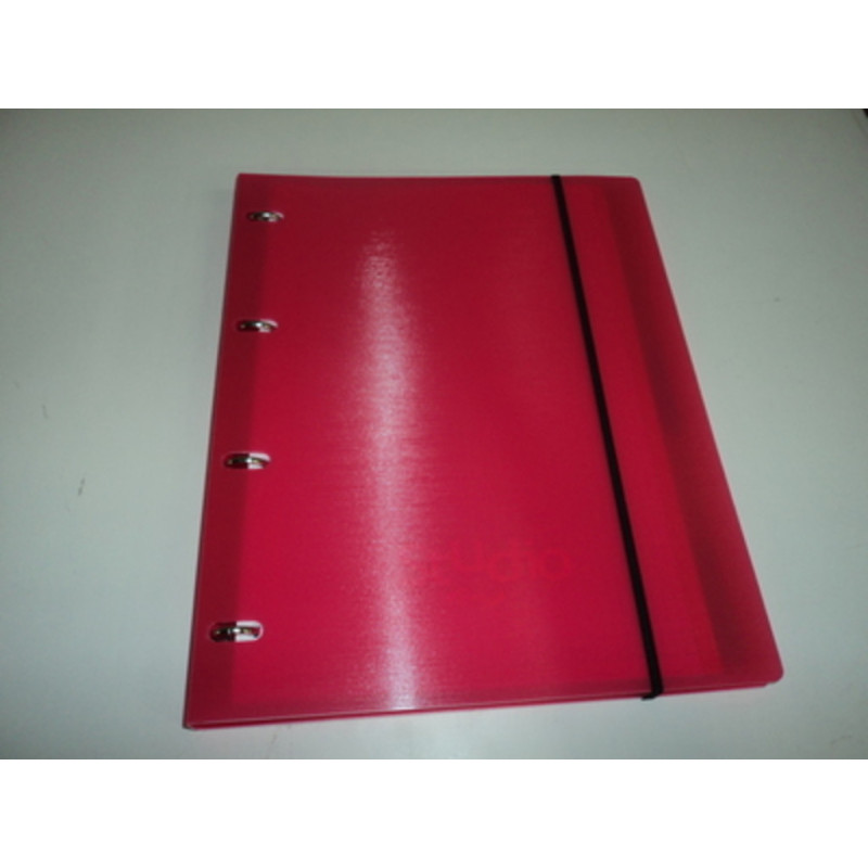 CARPETA PLAST. 4A 25MM FL PARDO TRANSP. ROJO CON RECAMBIO 822502 ^