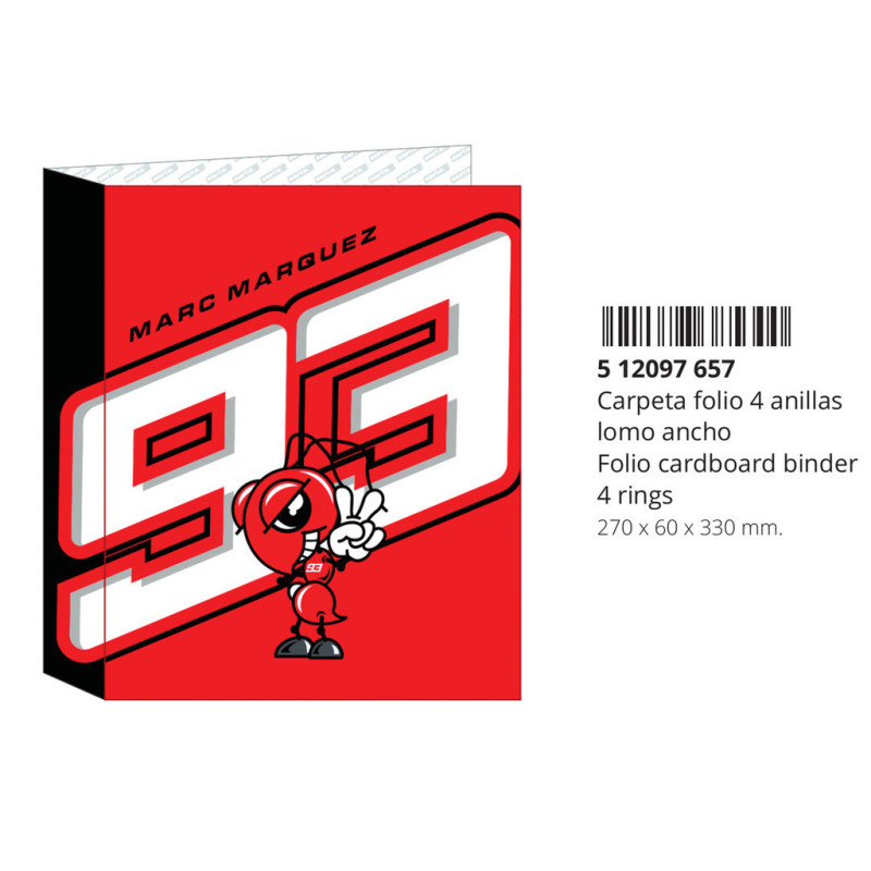 CARPETA F. 4 ANILLAS LOMO ANCHO MARC MARQUEZ 512097657 33*27 SAFTA22