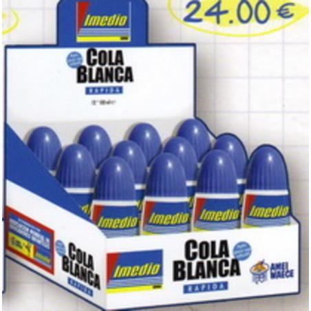 PEGAMENTO COLA BLANCA IMEDIO UHU 100ML C/12U