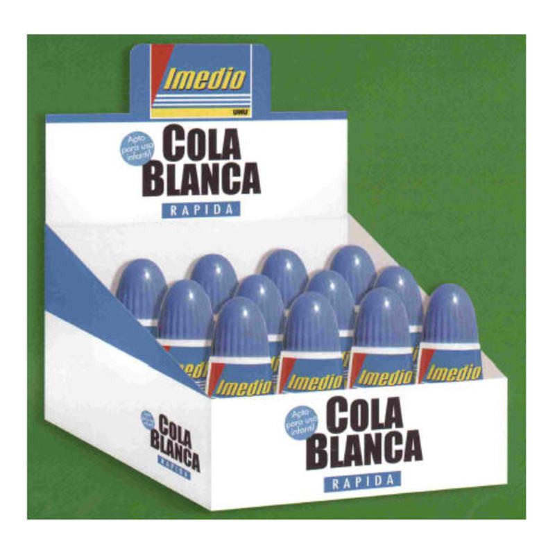 PEGAMENTO COLA BLANCA IMEDIO UHU 40ML C/12U