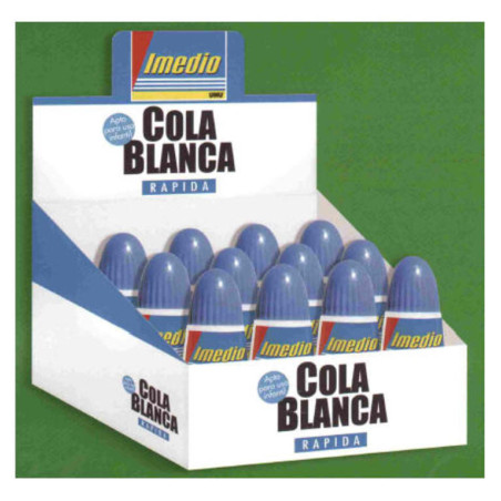 PEGAMENTO COLA BLANCA IMEDIO UHU 40ML C/12U