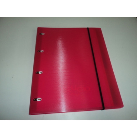 CARPETA PLAST. 4A 25MM FL PARDO TRANSP. ROJO CON RECAMBIO 822502 ^