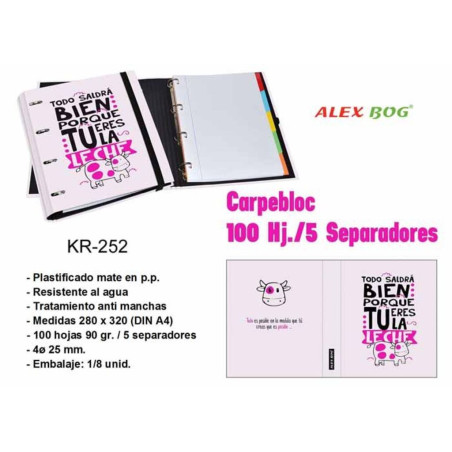 CARPEBLOC DEC RINGBOOK 4A A4 C/RECAMBIO ALEX BOG TODO SALDRA BIEN KR-252