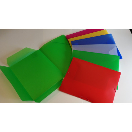 CARPETA GOMAS SOLAPAS FOLIO PP TRANSPARENTE COLOR FUCSIA SARO 921 (15) UNIDAD