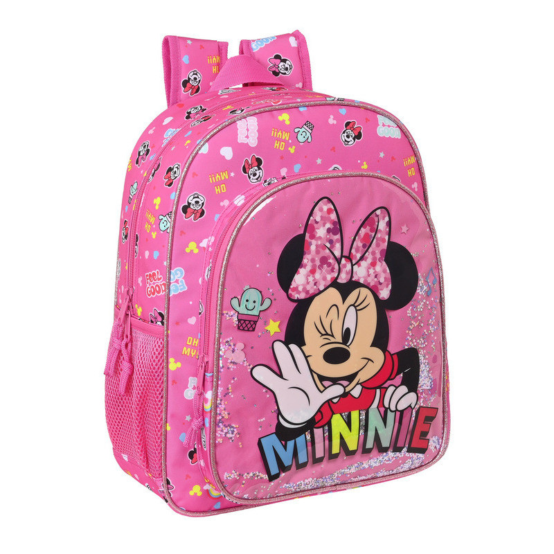 MOCHILA JUNIOR ADAPTABLE MINNIE MOUSE "LUCKY" 612212640 38*32 SAFTA22