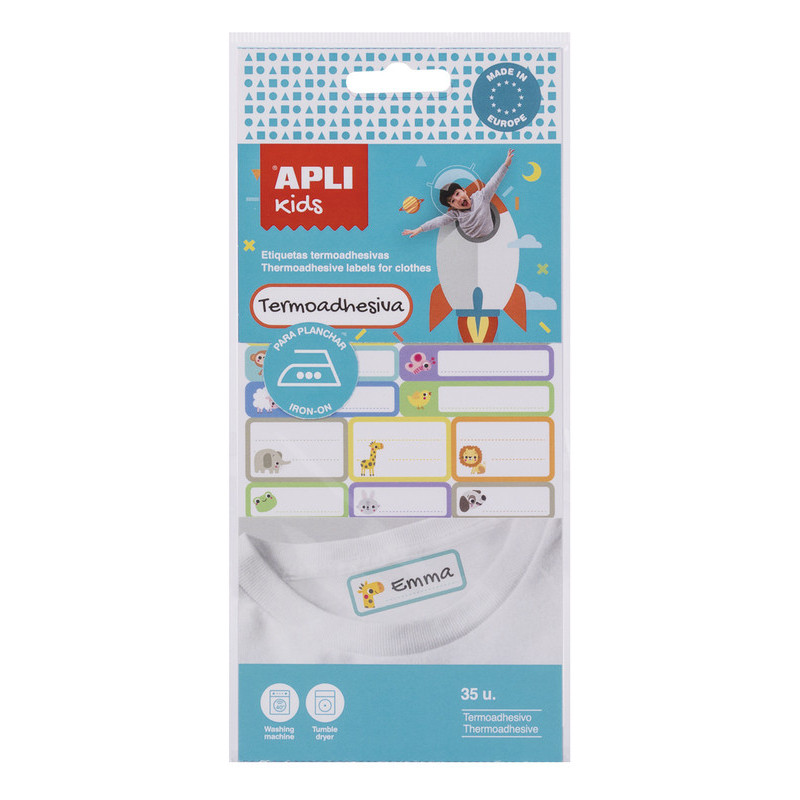 ETIQUETAS ADHESIVAS APLI TEXTIL TERMOADHESIVAS BOLSA 35U 17793