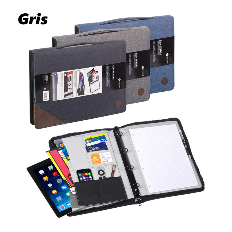 CARPETA CONGRESO CARCHIVO FL 4A CREMALLERA TELA VENTURE GRIS 24220007