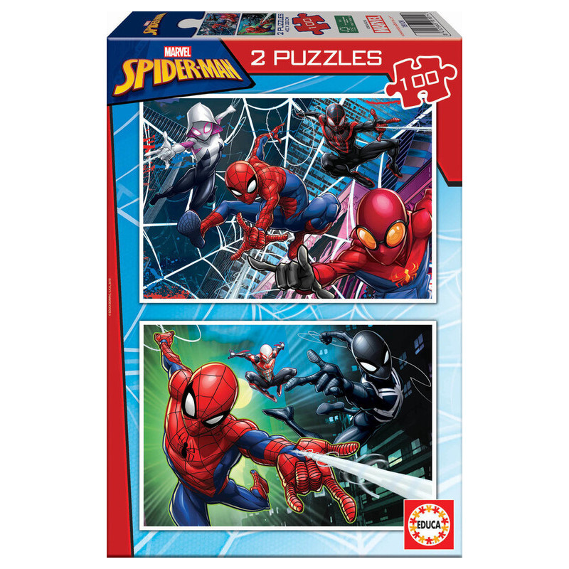 2 PUZZLES DE 100 PIEZAS SPIDER-MAN "HERO" SAFTA23 ENERO 18101