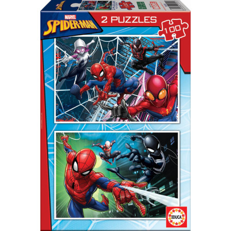 2 PUZZLES DE 100 PIEZAS SPIDER-MAN "HERO" SAFTA23 ENERO 18101