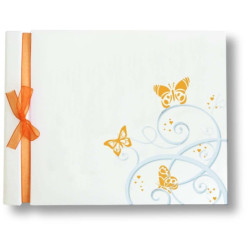 LIBRO BODA EDICROMO MARIPOSAS APAISADO LAZO ORO 29051