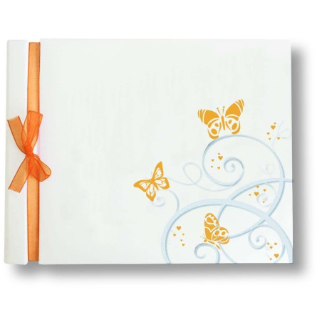 LIBRO BODA EDICROMO MARIPOSAS APAISADO LAZO ORO 29051