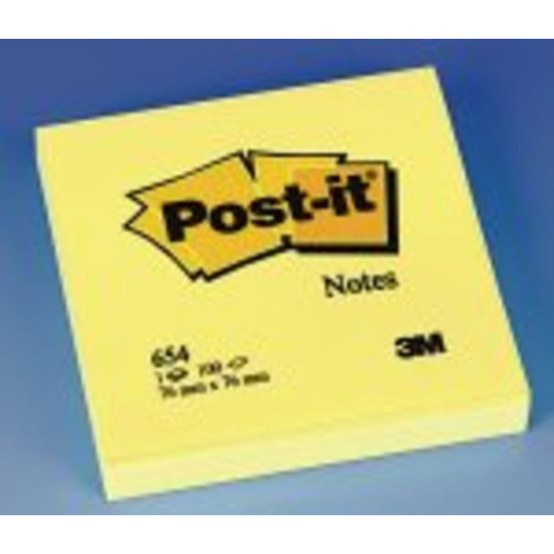 BLOC NOTAS ADHESIVO POST-IT 654 76*76 PTE 12U 3M