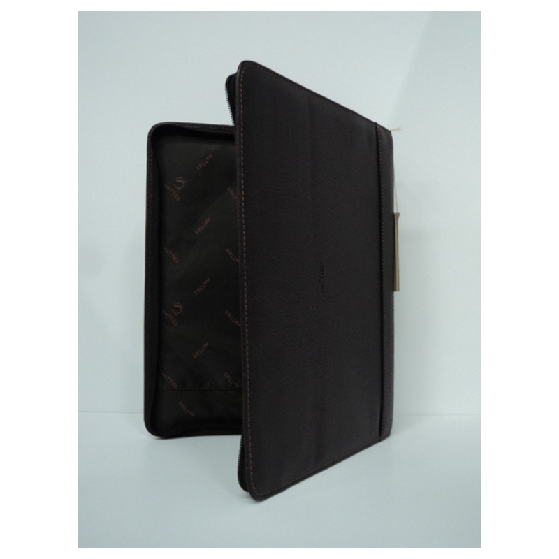 CARPETA CONGRESO MATTIES FL CREMALLERA POLIPIEL CAFE 37CM 3311