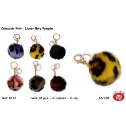 LLAVERO SORT SERIE ANIMAL BOLA POMPON 6 COLORES SURTIDOS 4111