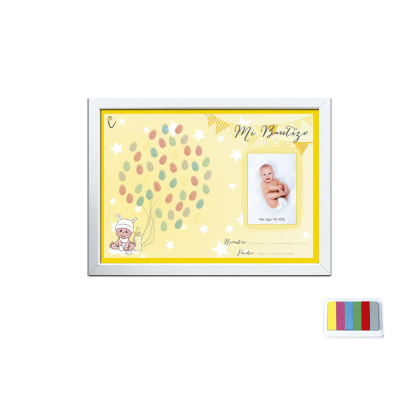 MARCO FOTOS RECUERDO BAUTIZO CREMA A-4 HUELLA DACTILAR 41942 ARGU