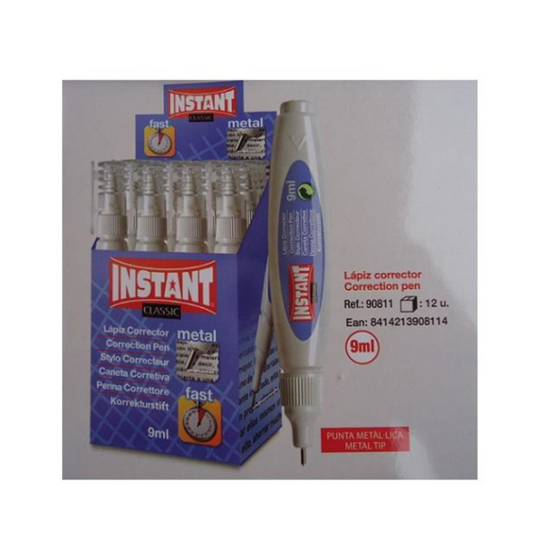 CORRECTOR LAPIZ INSTANT PEN PUNTA METAL 9ML C/12U