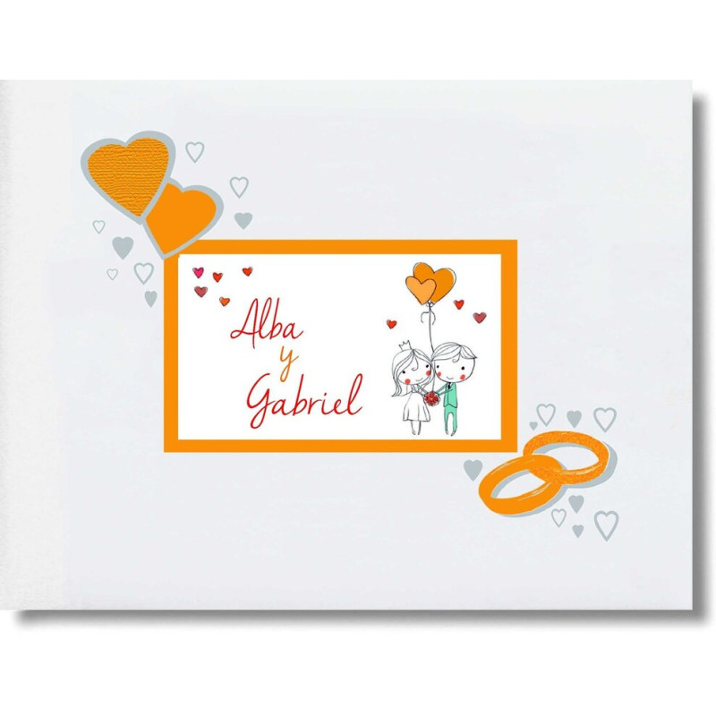 LIBRO BODA EDICROMO CORAZONES ANILLOS APAISADO 29054