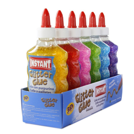 PEGAMENTO INSTANT GLITTER PURPURINA 147ML C/6U 11271