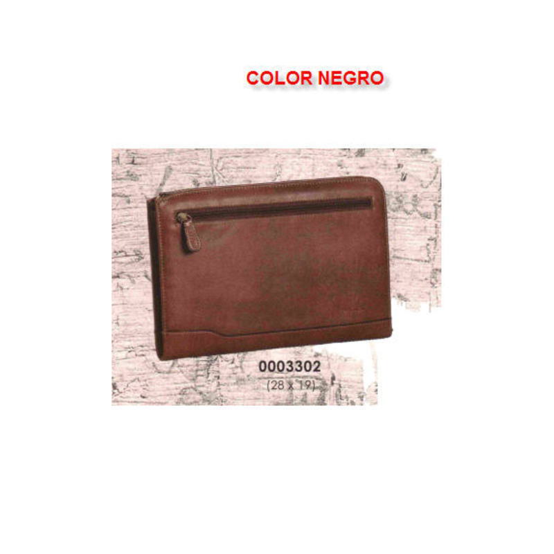 CARPETA COBRO MATTIES 4º CREMALLERA POLIPIEL NEGRA 28CM 3302